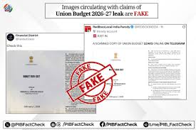“No Leak: Government Dismisses Messages About Union Budget 2026–27”