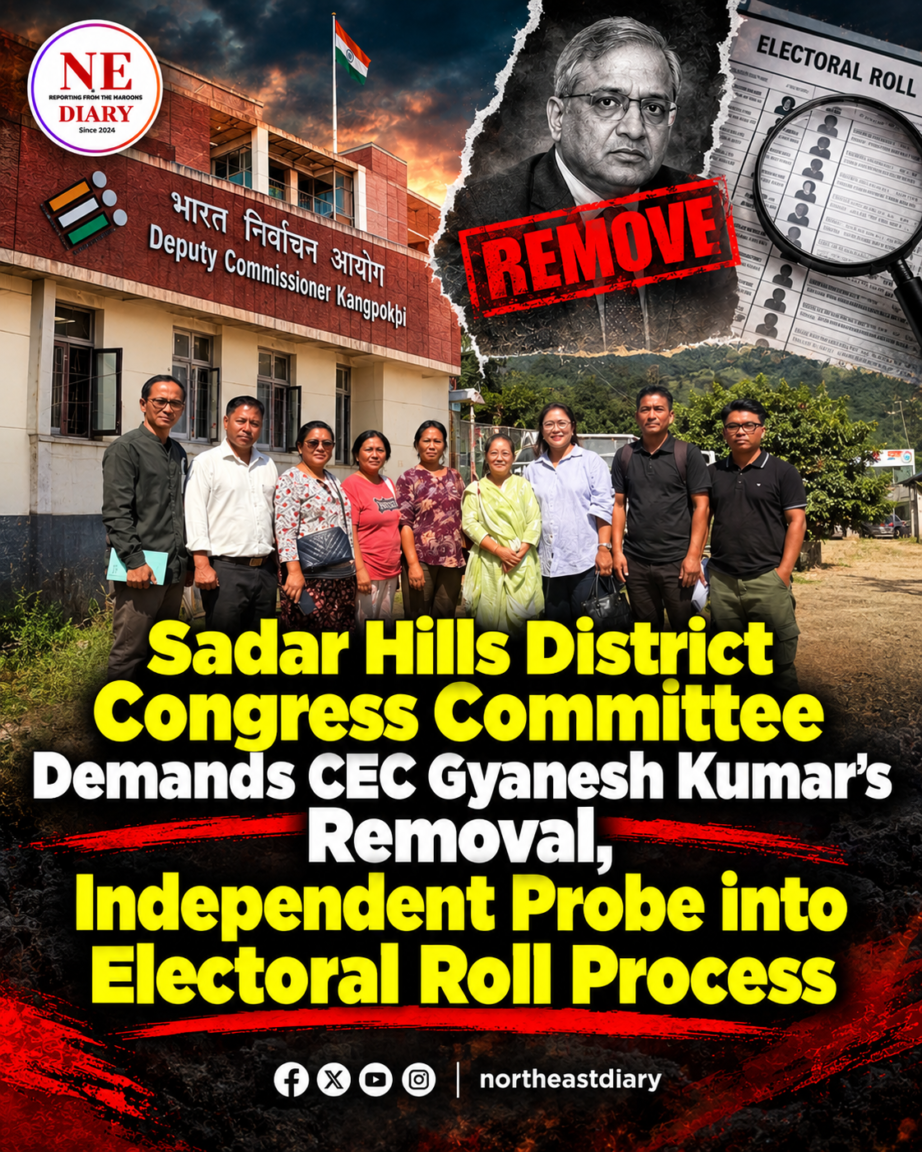 Sadar Hills District Congress Committee Demands CEC Gyanesh Kumar’s Removal, Independent Probe into Electoral Roll Process